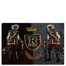 Multicolor KING Knight Monkey Knitted Cashmere Wool Sweater