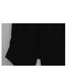 Black Lace Waistcoat Slim Vest Silk Top