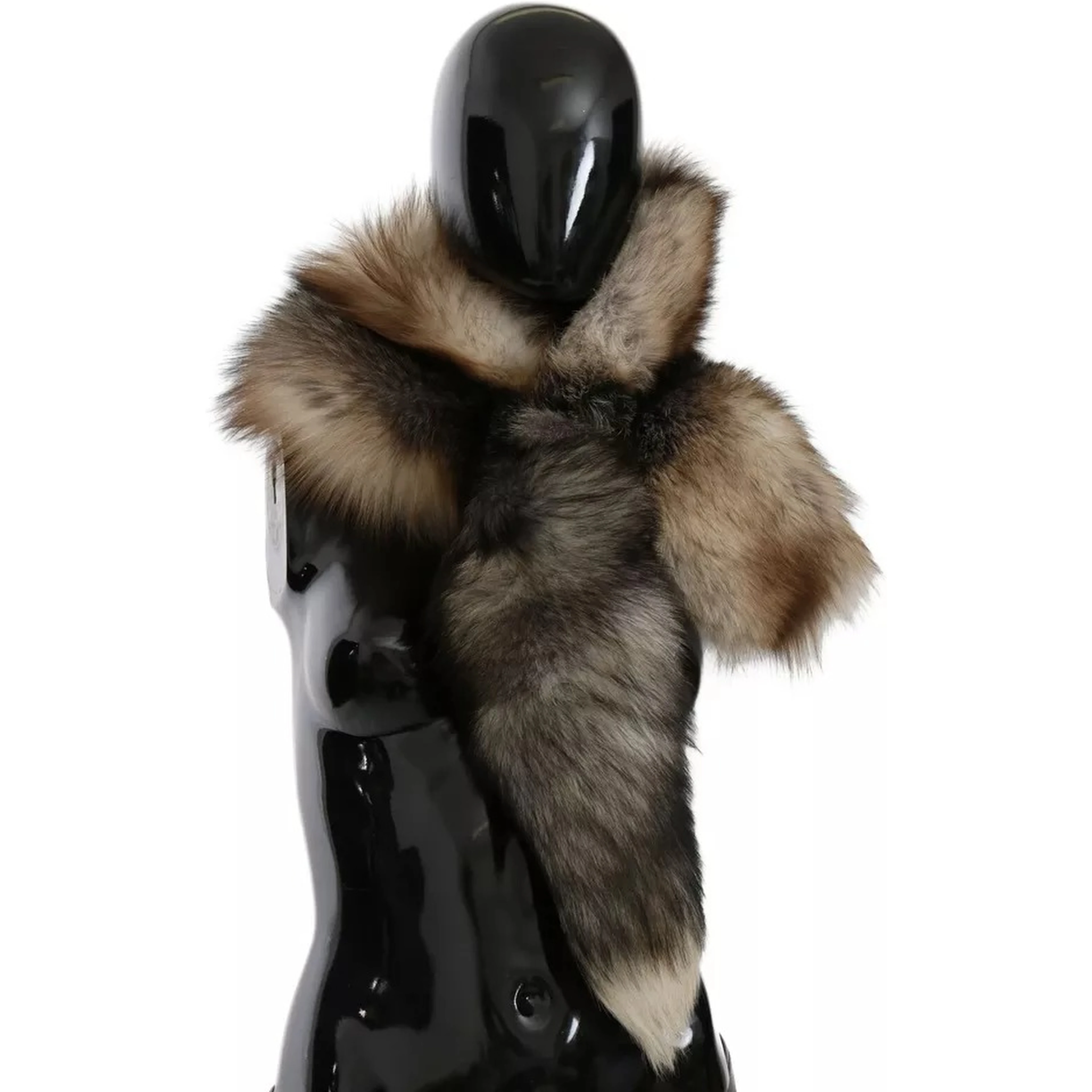 Brown Fox Tail Fur Shawl Neck Wrap Cover Collar Scarf