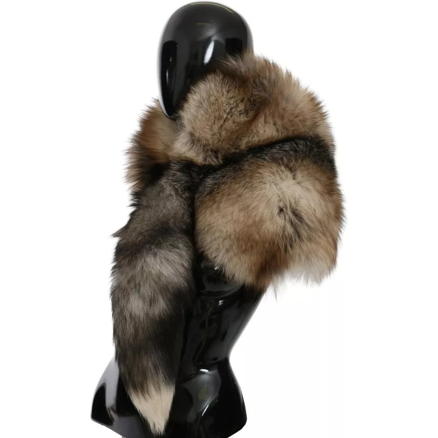 Brown Fox Tail Fur Shawl Neck Wrap Cover Collar Scarf