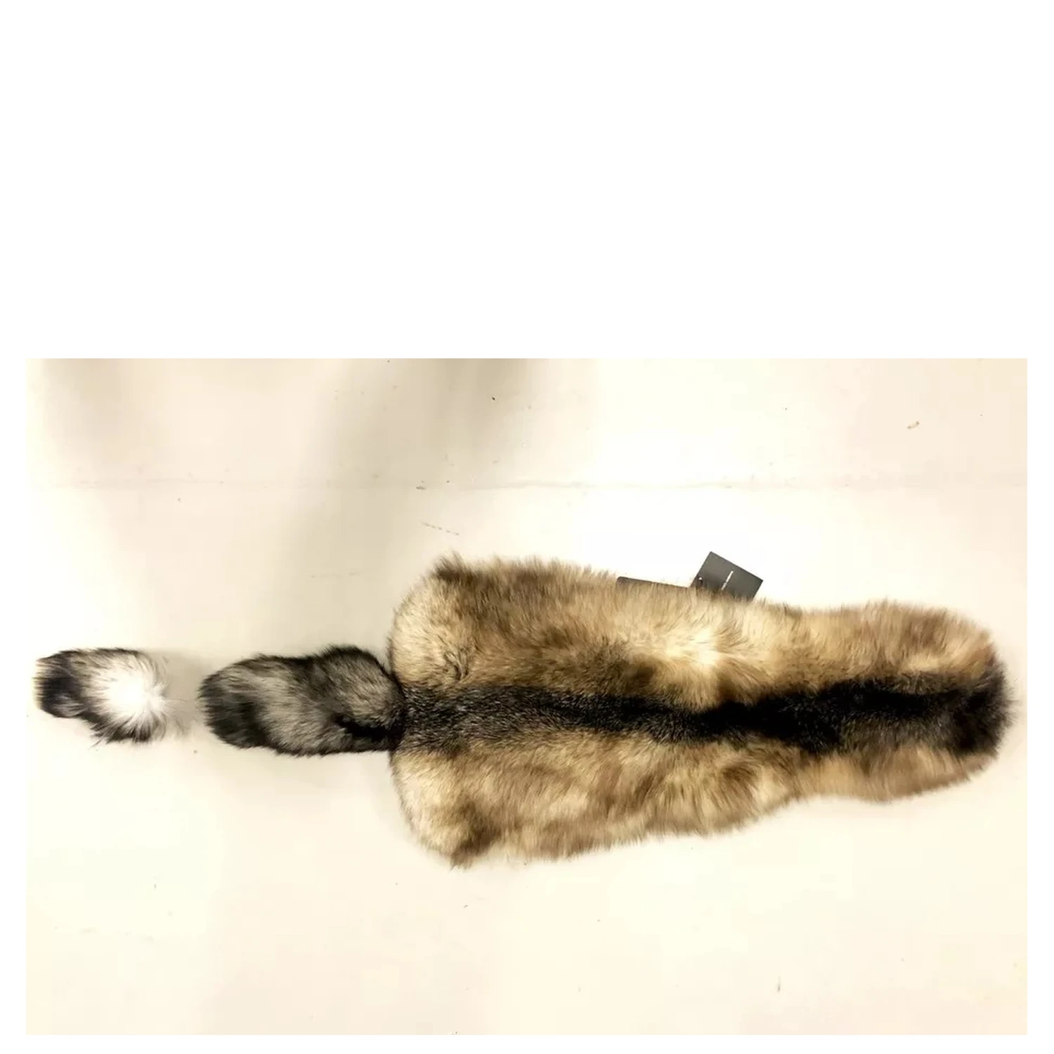 Brown Fox Tail Fur Shawl Neck Wrap Cover Collar Scarf