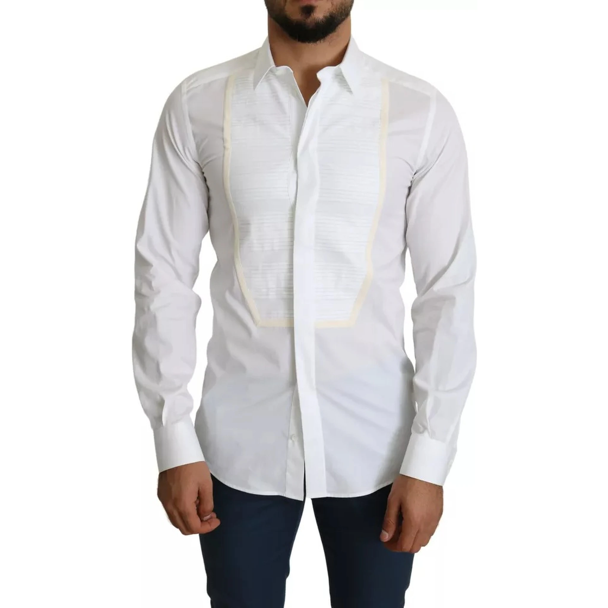 White Formal Tuxedo Dress GOLD Shirt