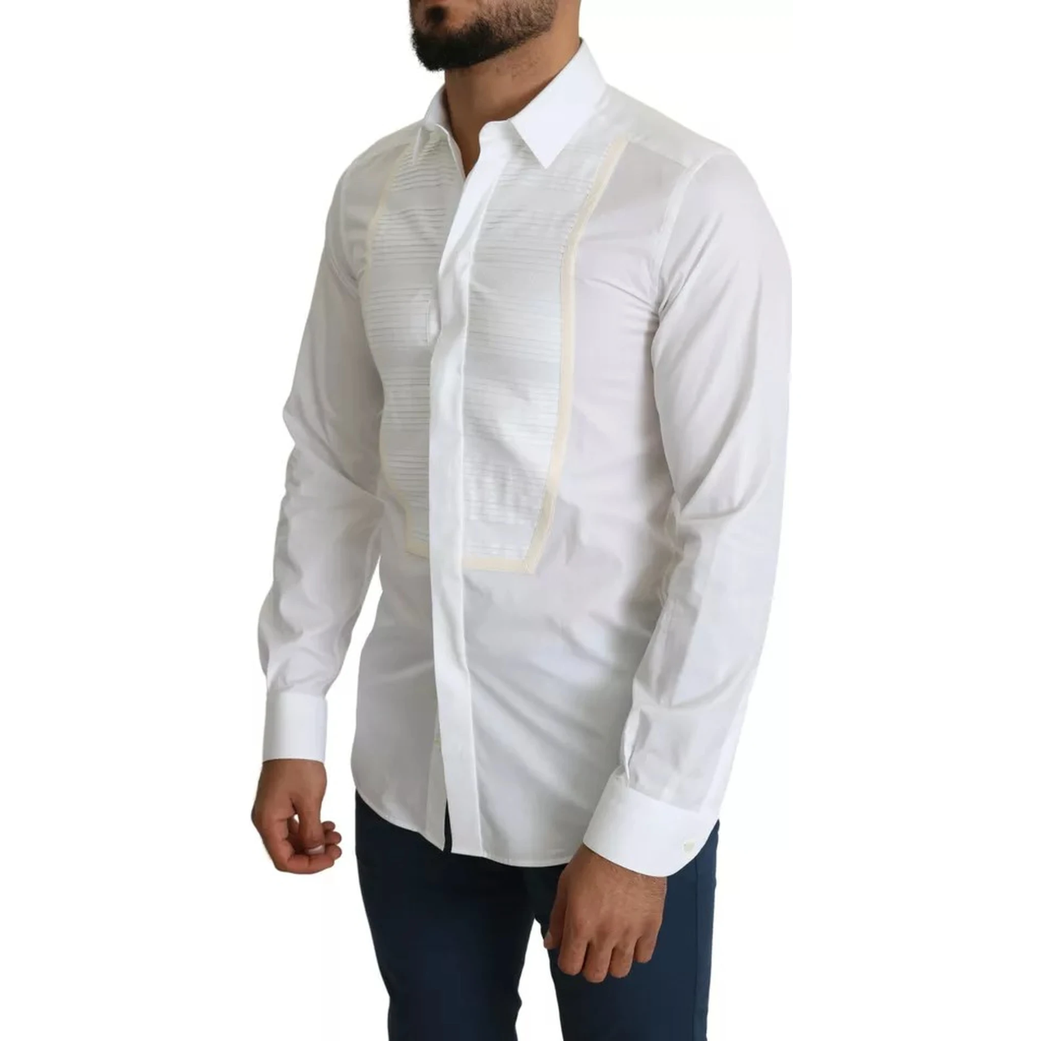 White Formal Tuxedo Dress GOLD Shirt