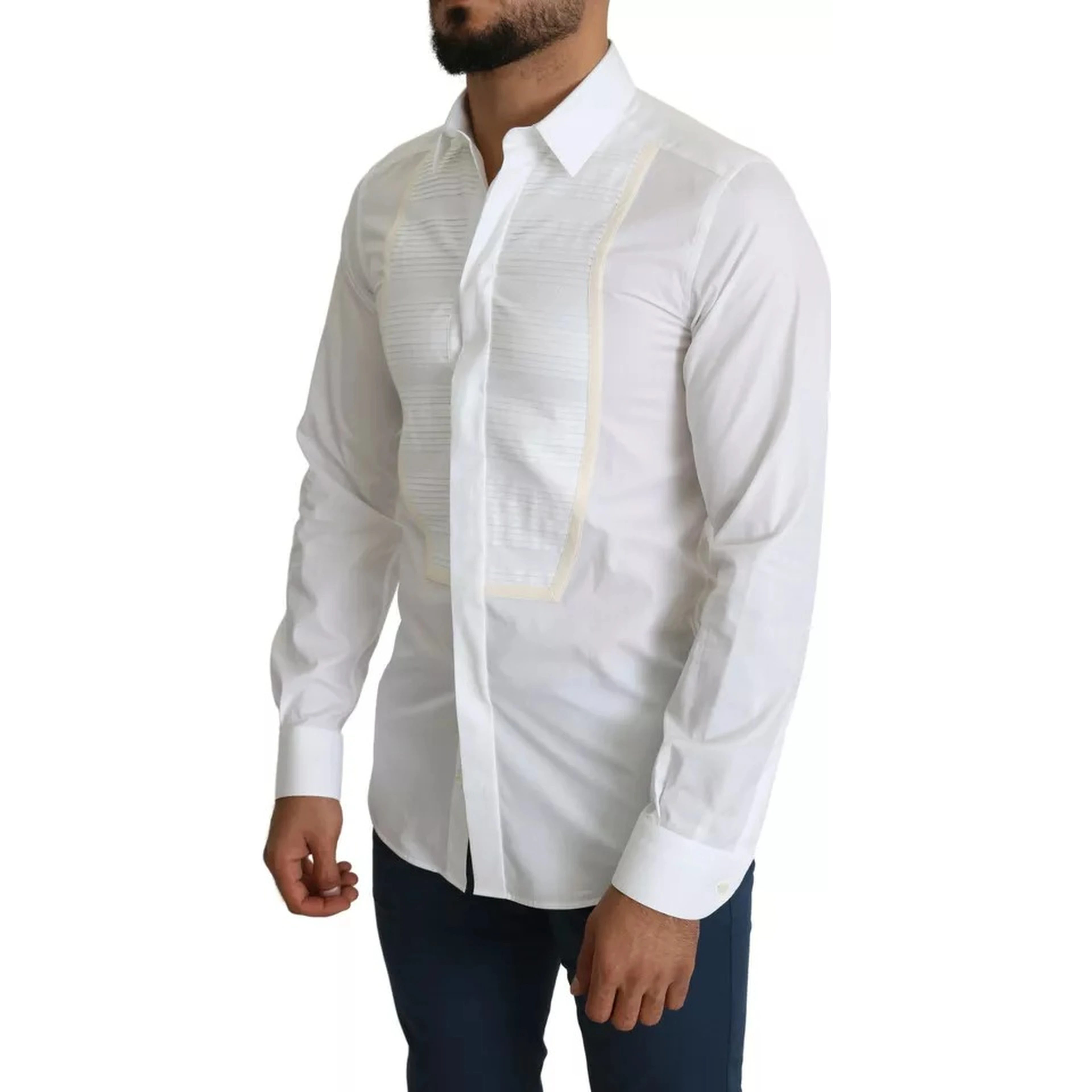 White Formal Tuxedo Dress GOLD Shirt