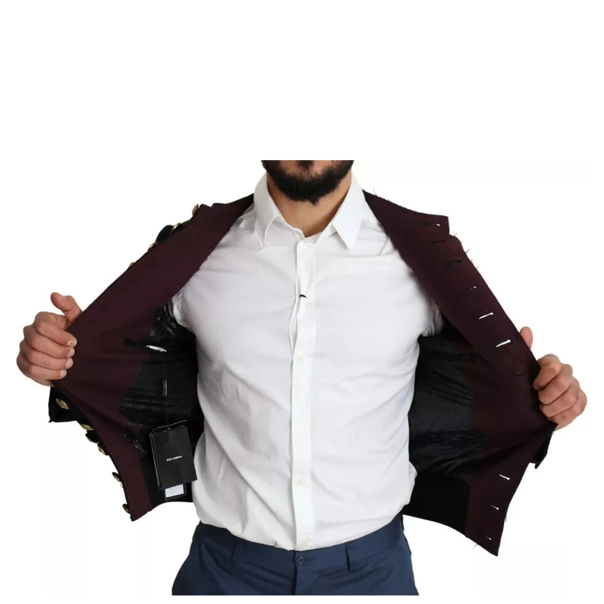 Black Button Embellished Military Jacket