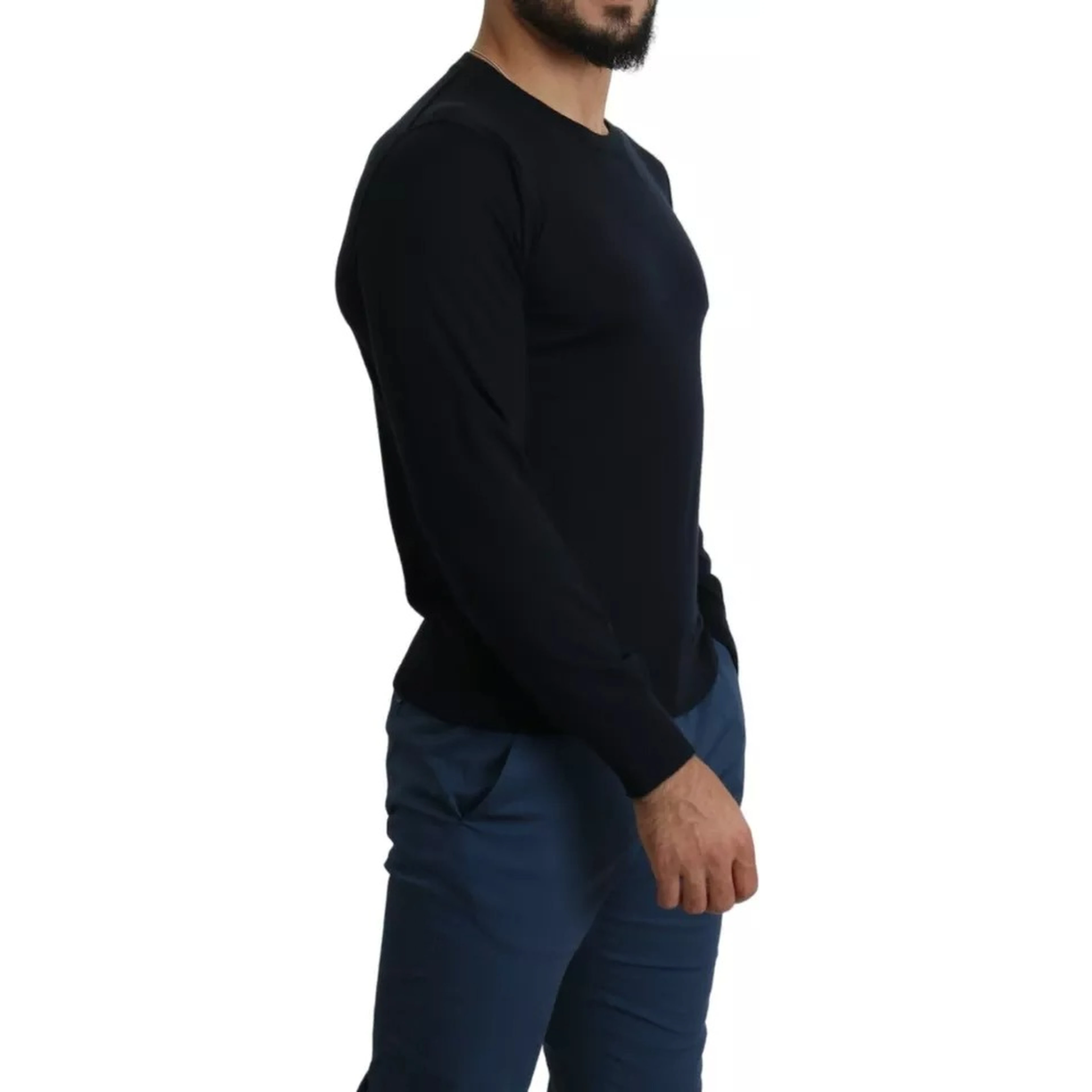 Black Cashmere Crew Neck Sweatshirt Sweater