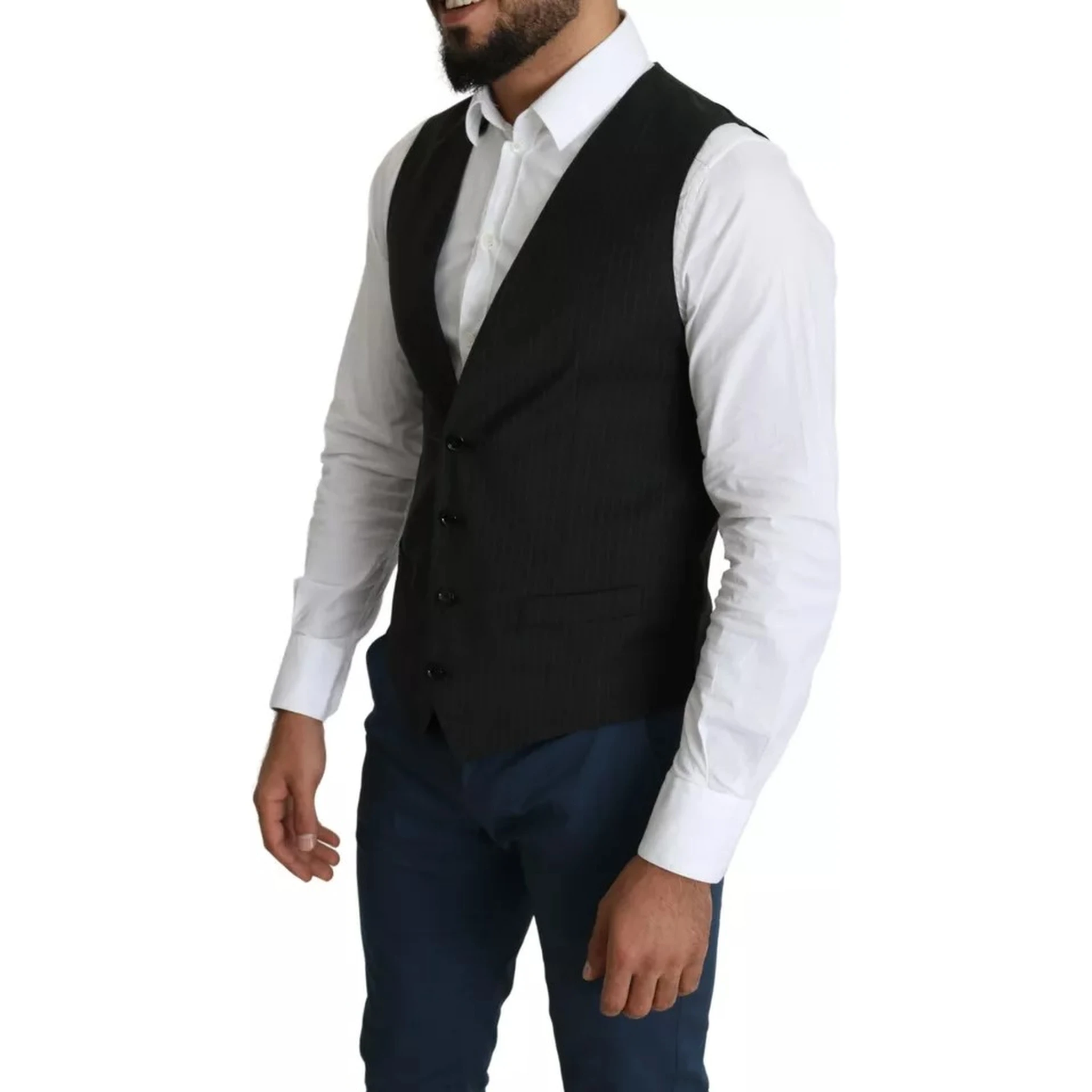 Black Men Formal STAFF Dress Waistcoat Vest