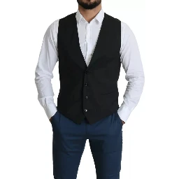 Black Men Formal STAFF Dress Waistcoat Vest