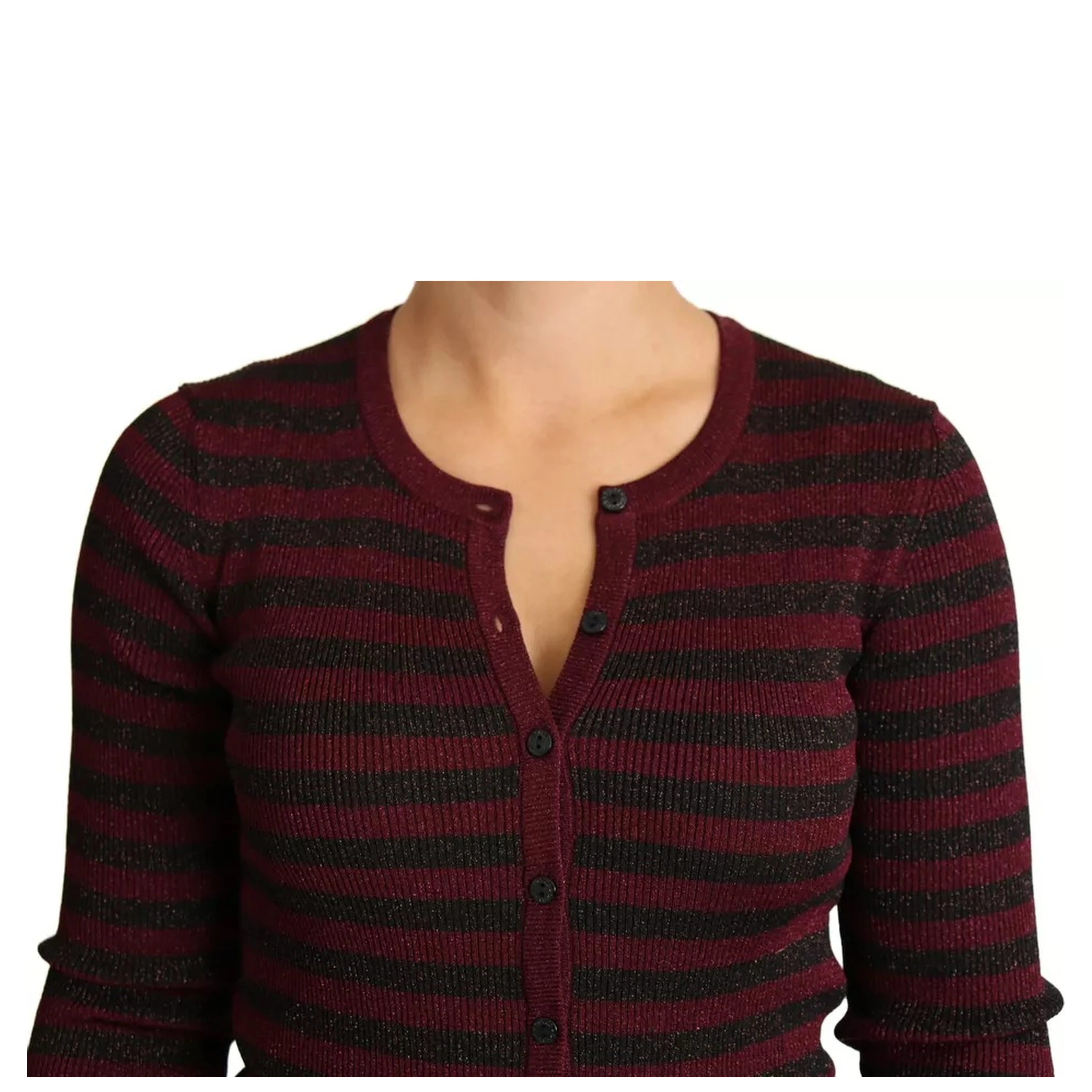 Black Red Striped Womens Cardigan Sweater