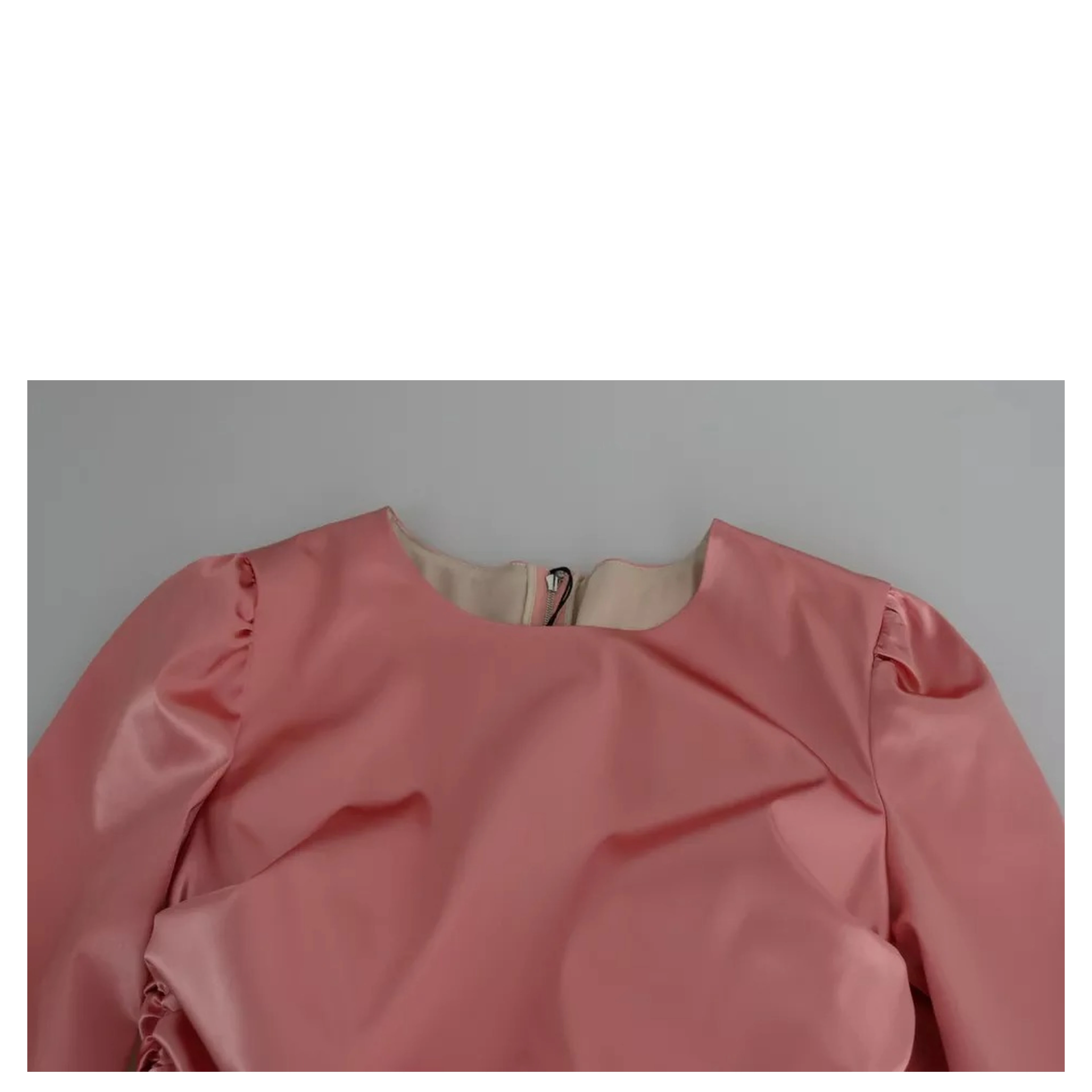 Pink Long Sleeves Bodycon Sheath Midi Dress