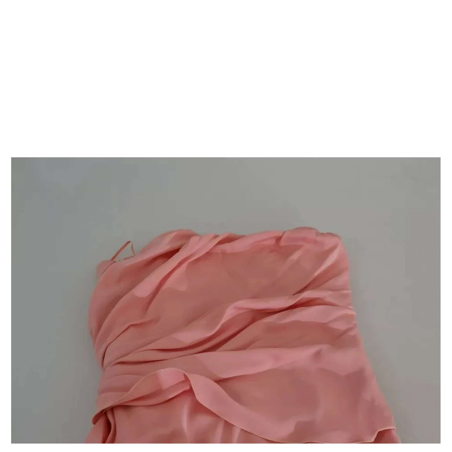 Pink Silk Stretch Strapless Sheath Midi Dress