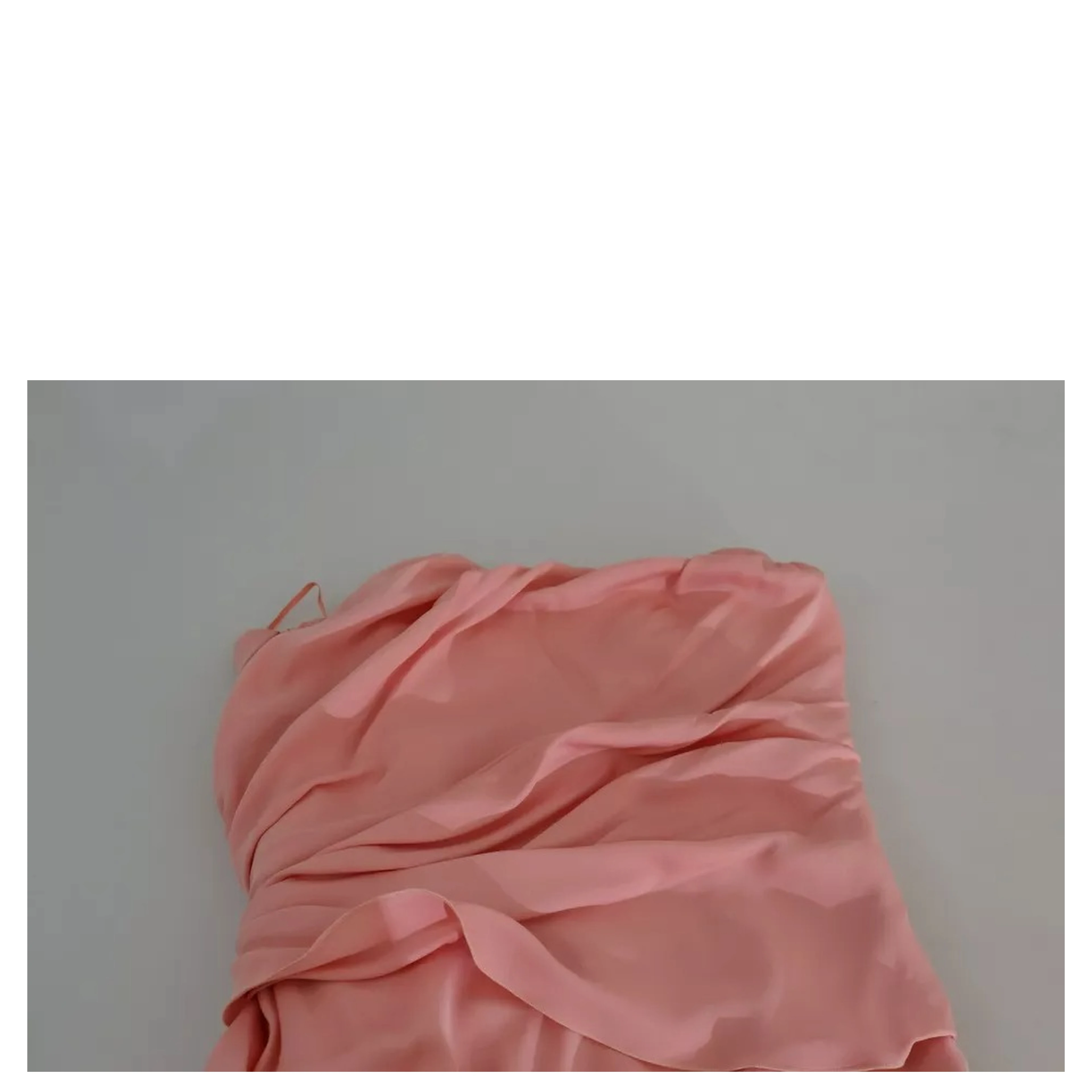 Pink Silk Stretch Strapless Sheath Midi Dress