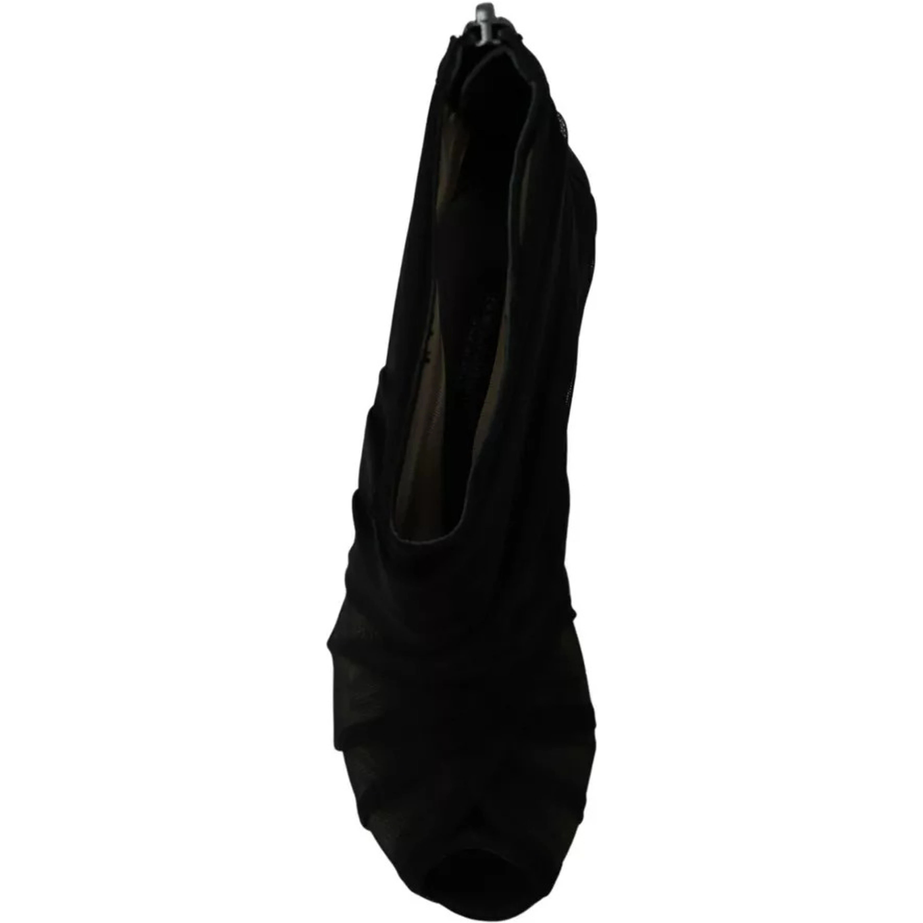 Black Tulle Ankle Boots Stiletto Heels Shoes