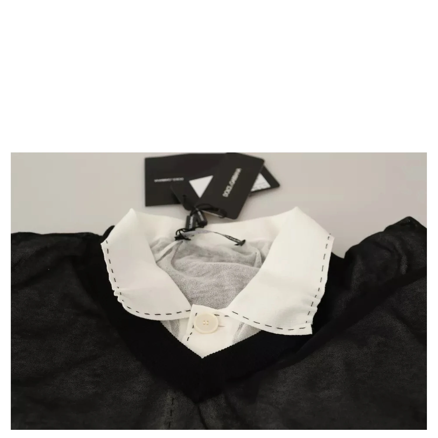 Black White Shirt One Piece Pullover Sweater