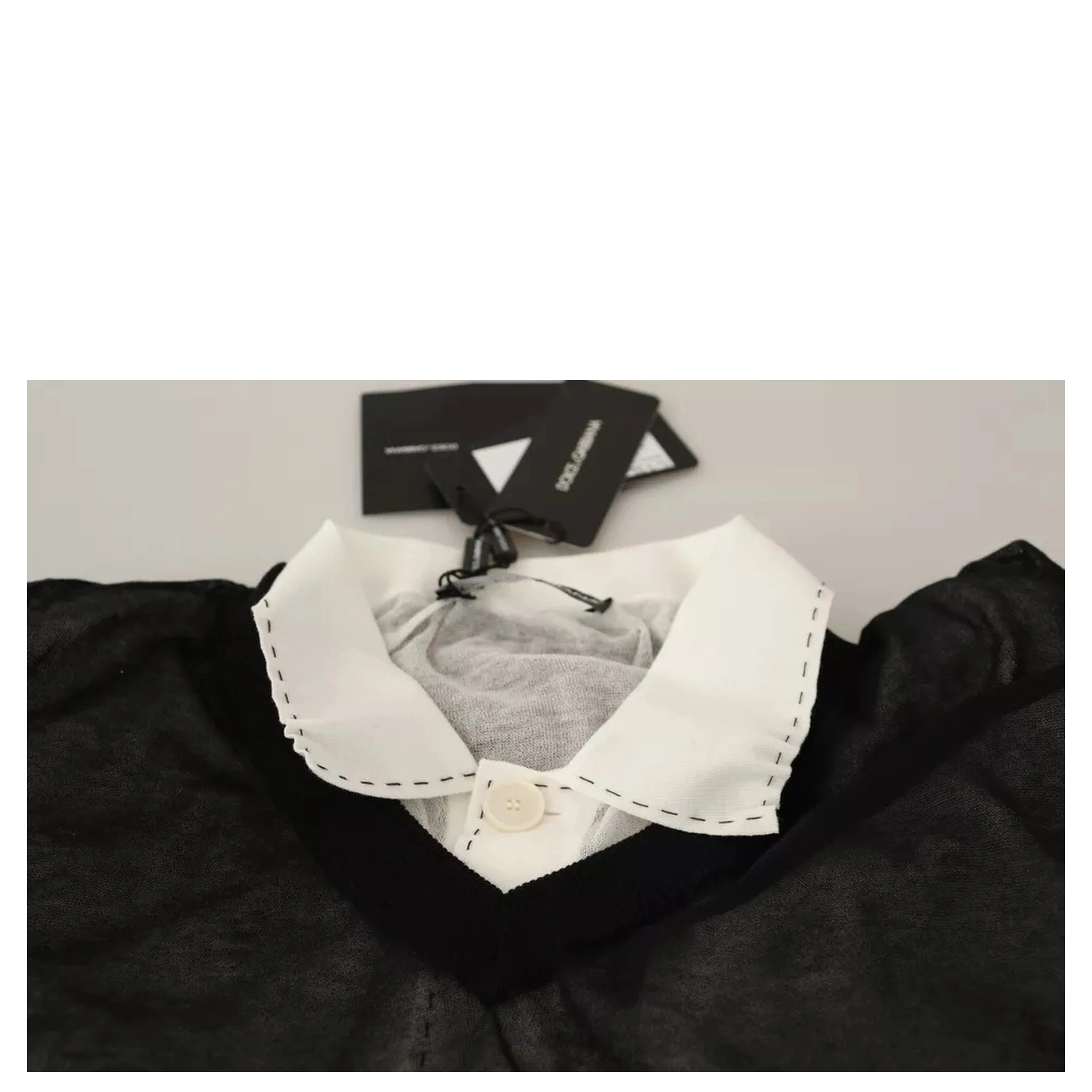 Black White Shirt One Piece Pullover Sweater