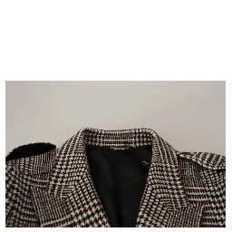 Gray Check Plaid Long Trench Coat Jacket