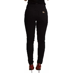 Black Cotton Stretch Skinny Denim Jeans