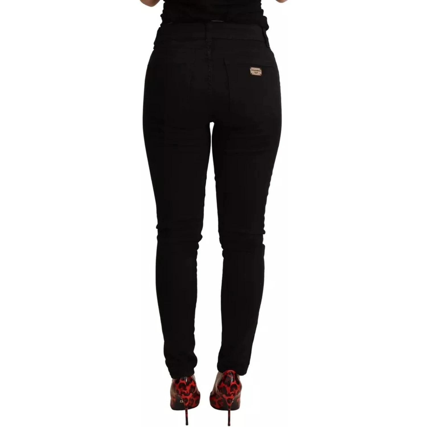 Black Cotton Stretch Skinny Denim Jeans