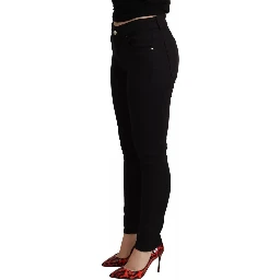 Black Cotton Stretch Skinny Denim Jeans