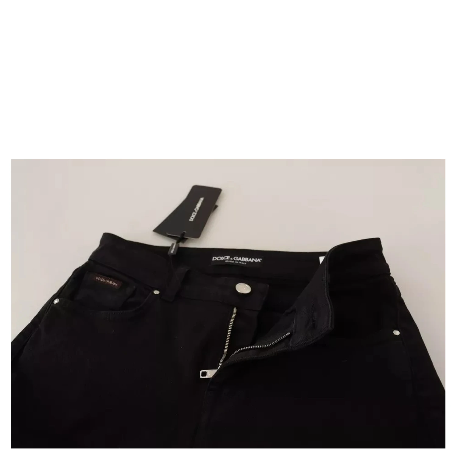 Black Cotton Stretch Skinny Denim Jeans