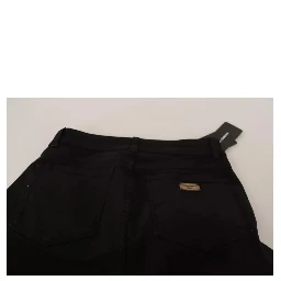 Black Cotton Stretch Skinny Denim Jeans
