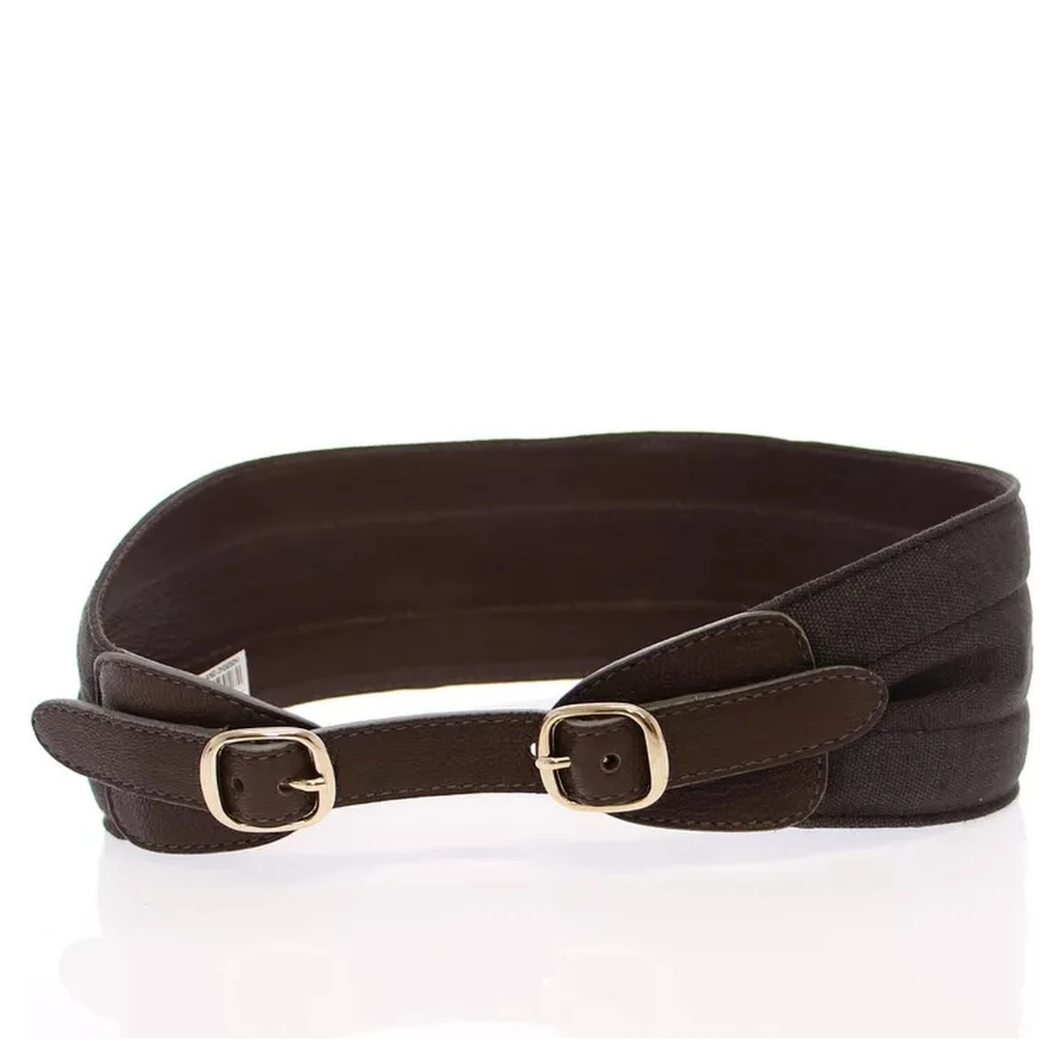 Brown D&G Leather Linnen Logo Belt