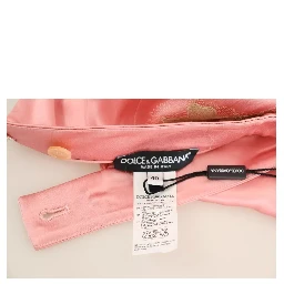 Pink Lace Trimmed Silk Satin Wide Legs Pants