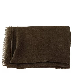Green Striped Cashmere Wrap Fringes Scarf