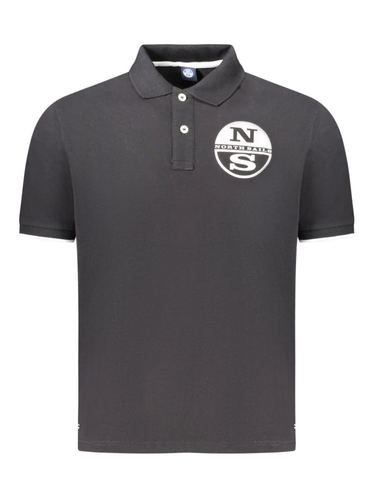 Black Cotton Polo Shirt