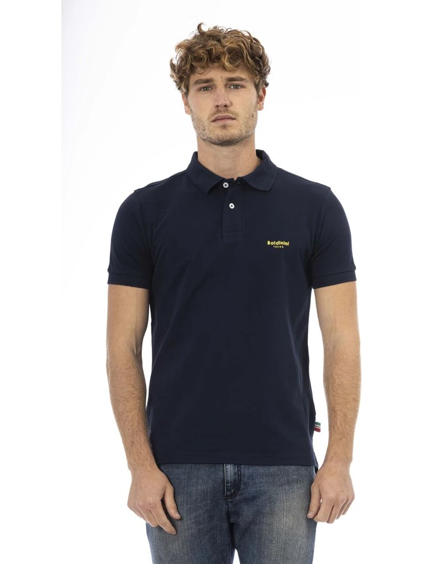 Blue Cotton Polo Shirt