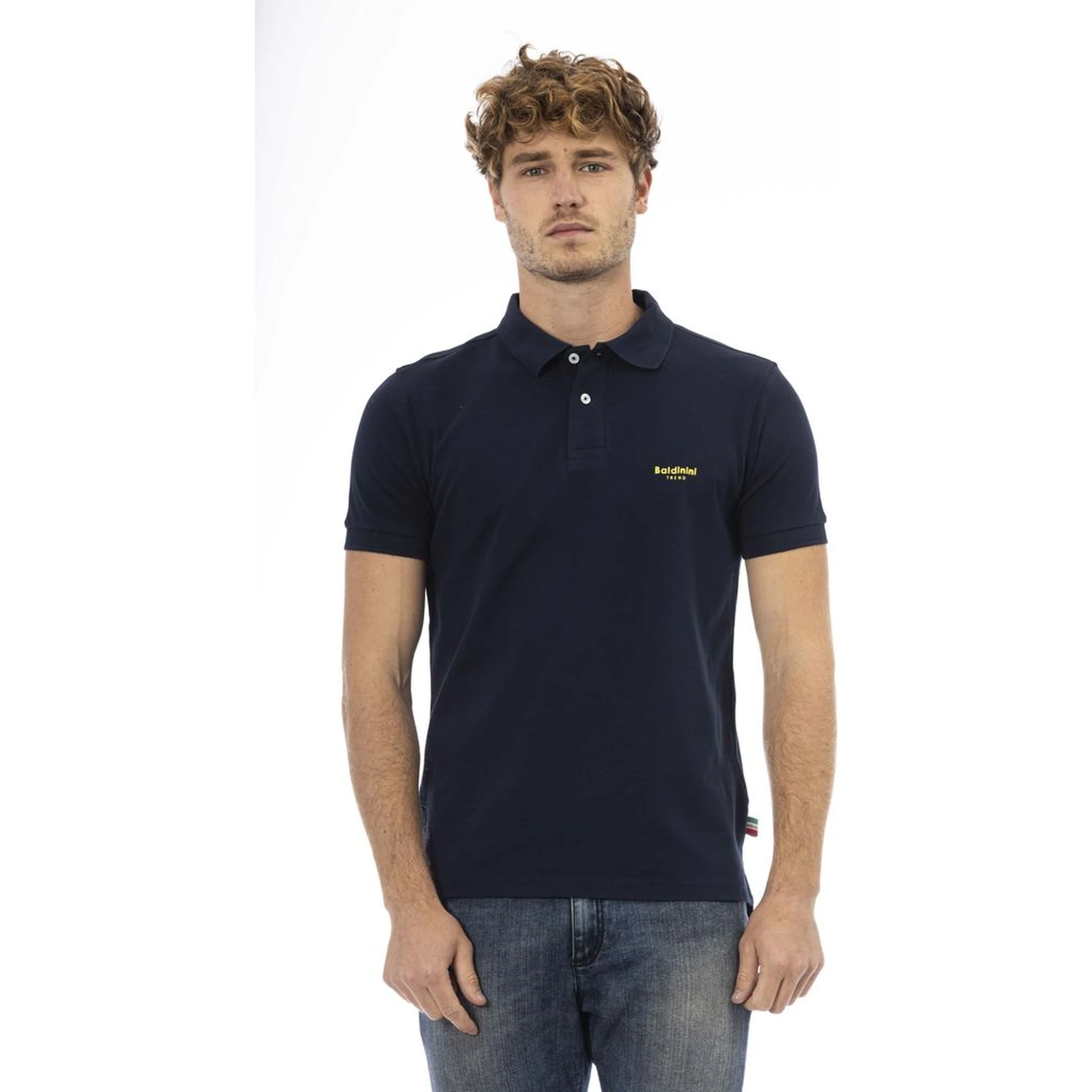 Blue Cotton Polo Shirt