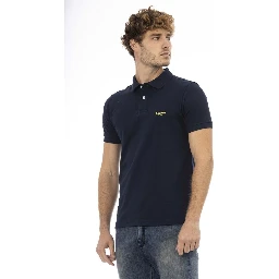 Blue Cotton Polo Shirt