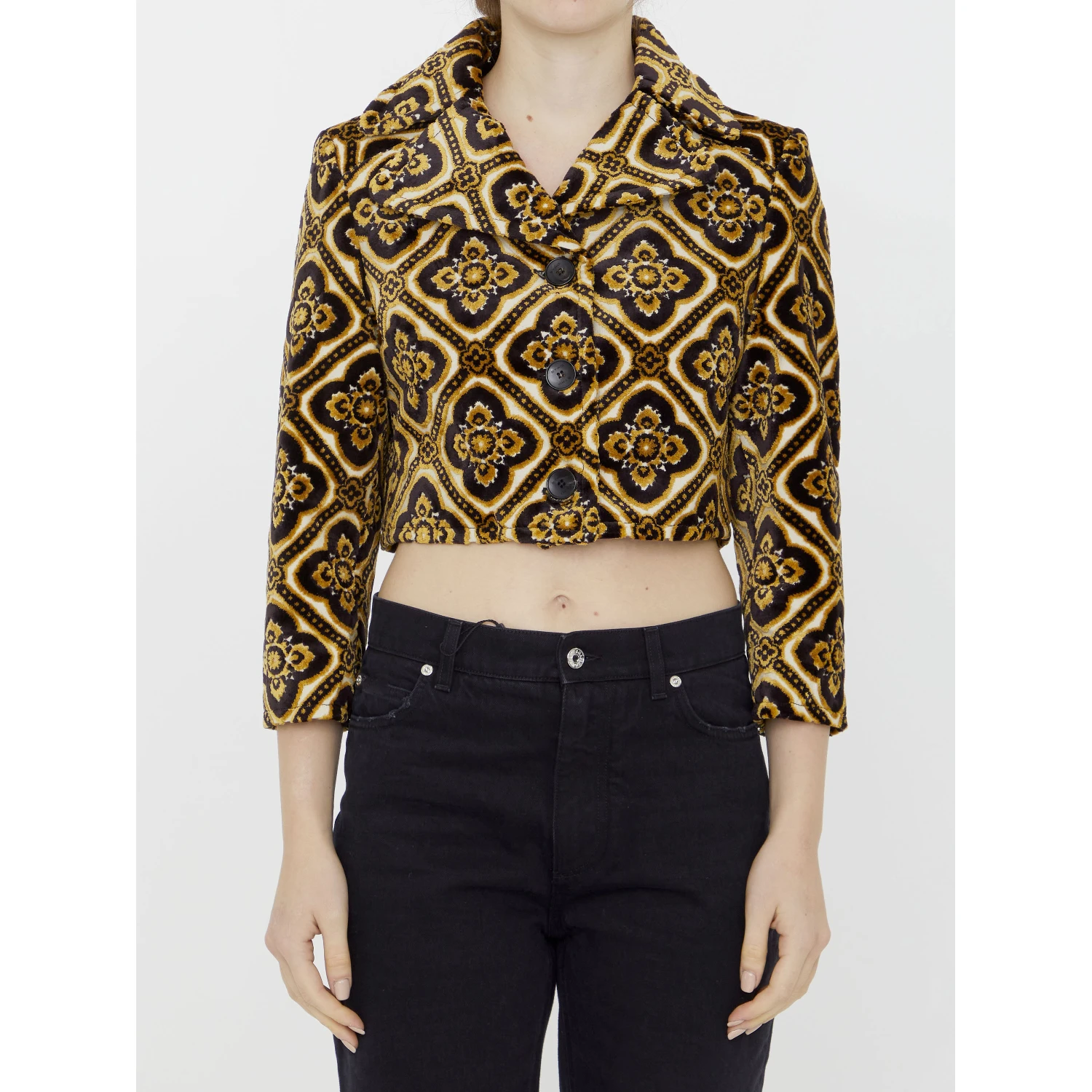 Velvet cropped jacket