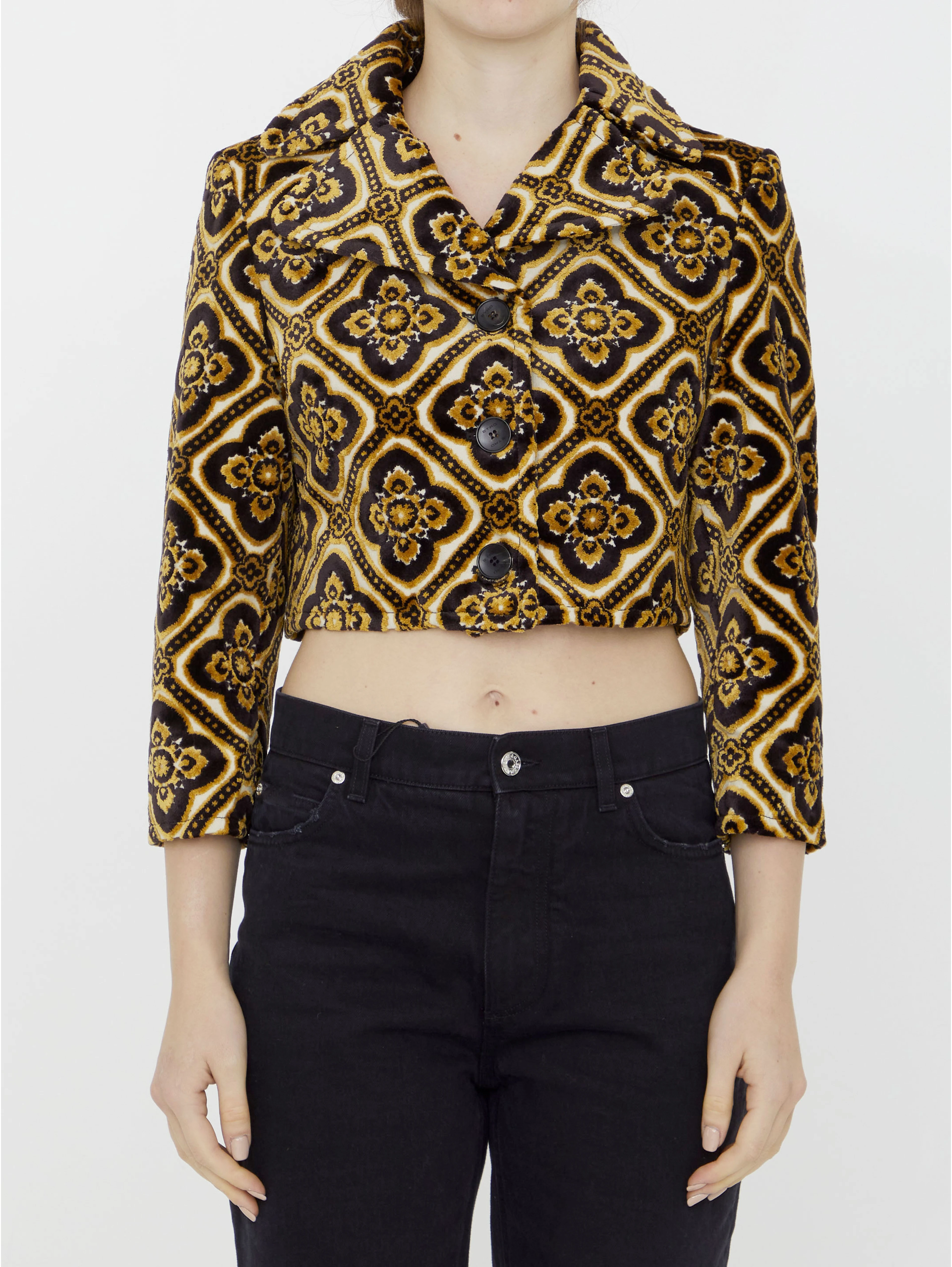 Velvet cropped jacket