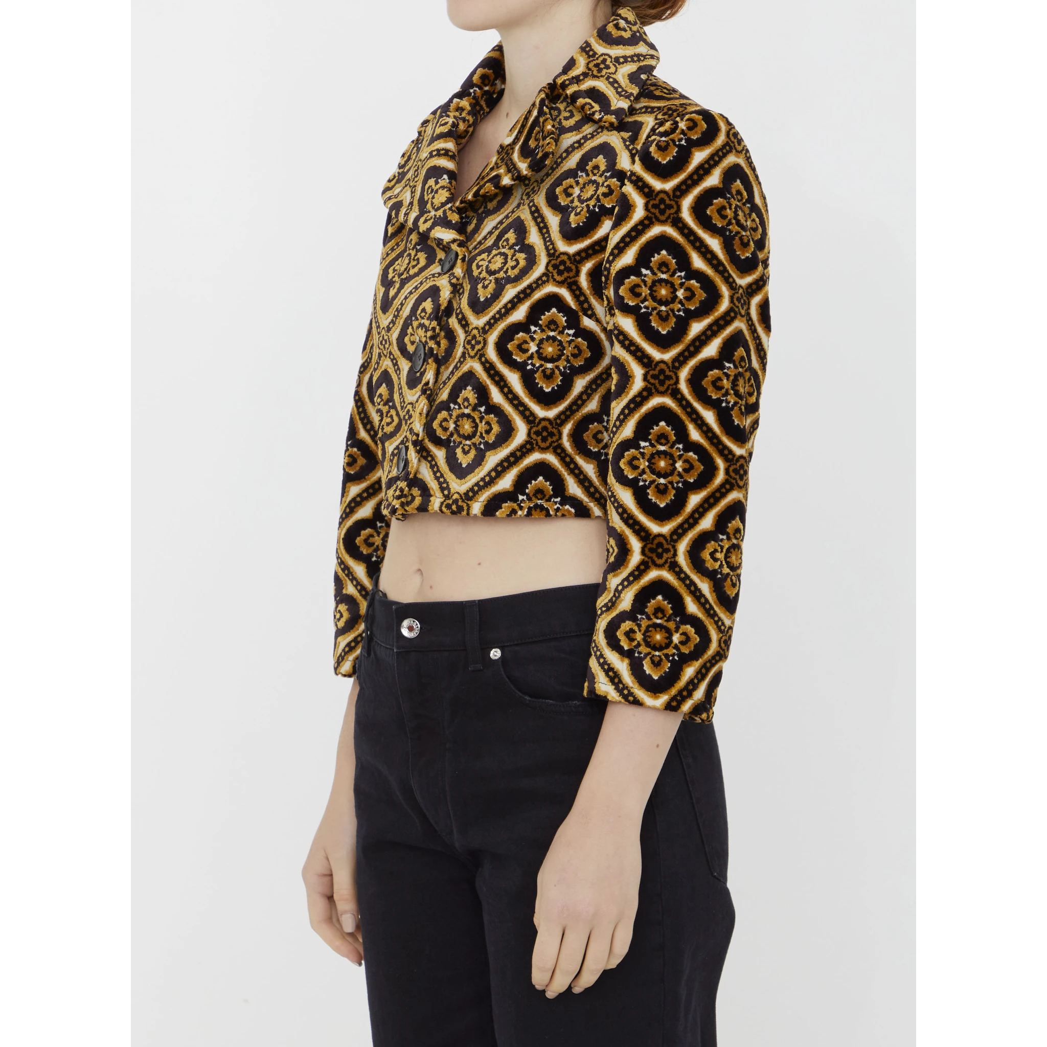 Velvet cropped jacket