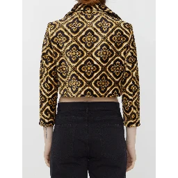 Velvet cropped jacket