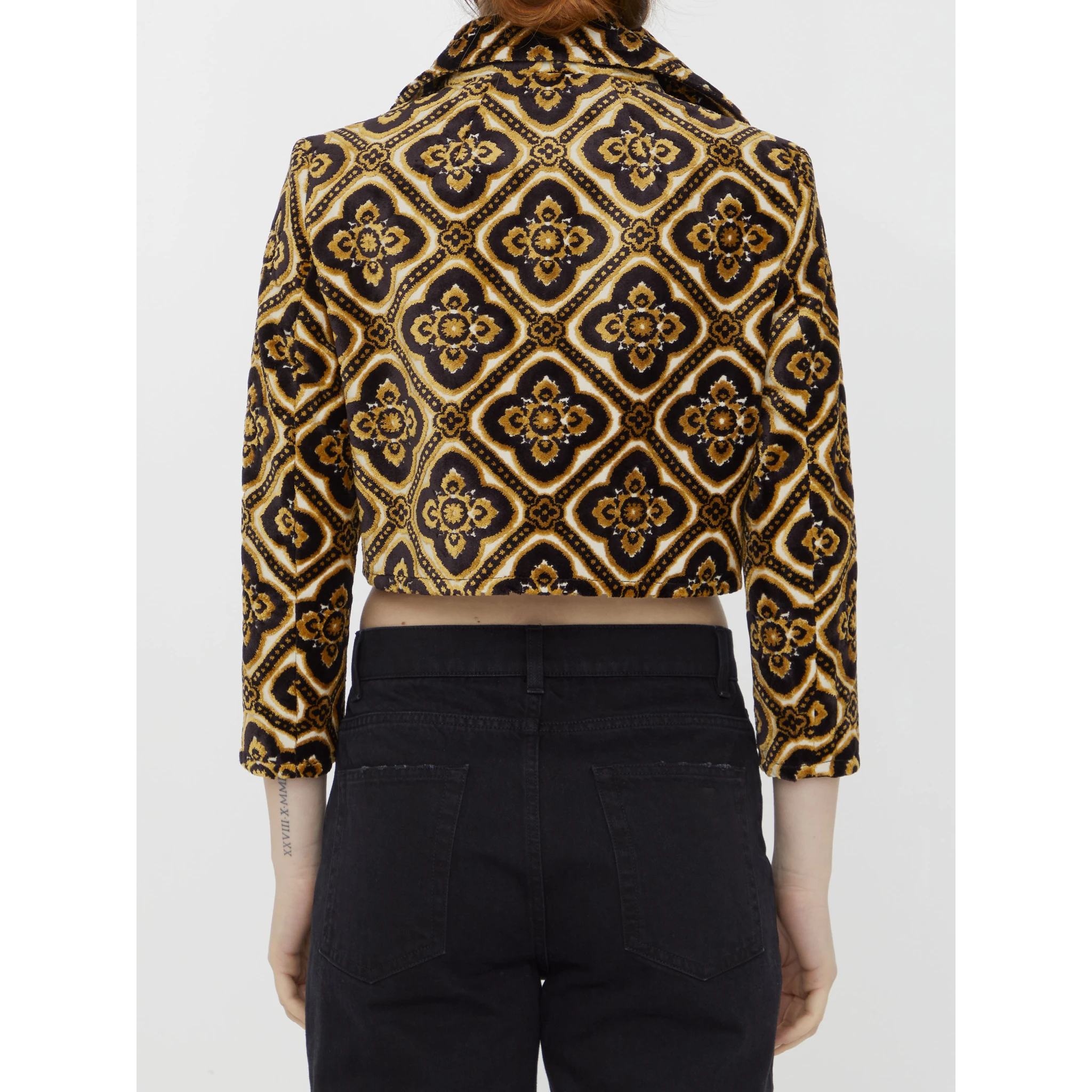 Velvet cropped jacket