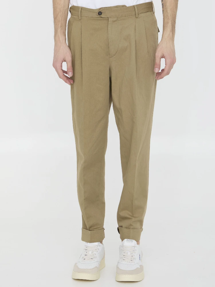 Cotton and linen trousers