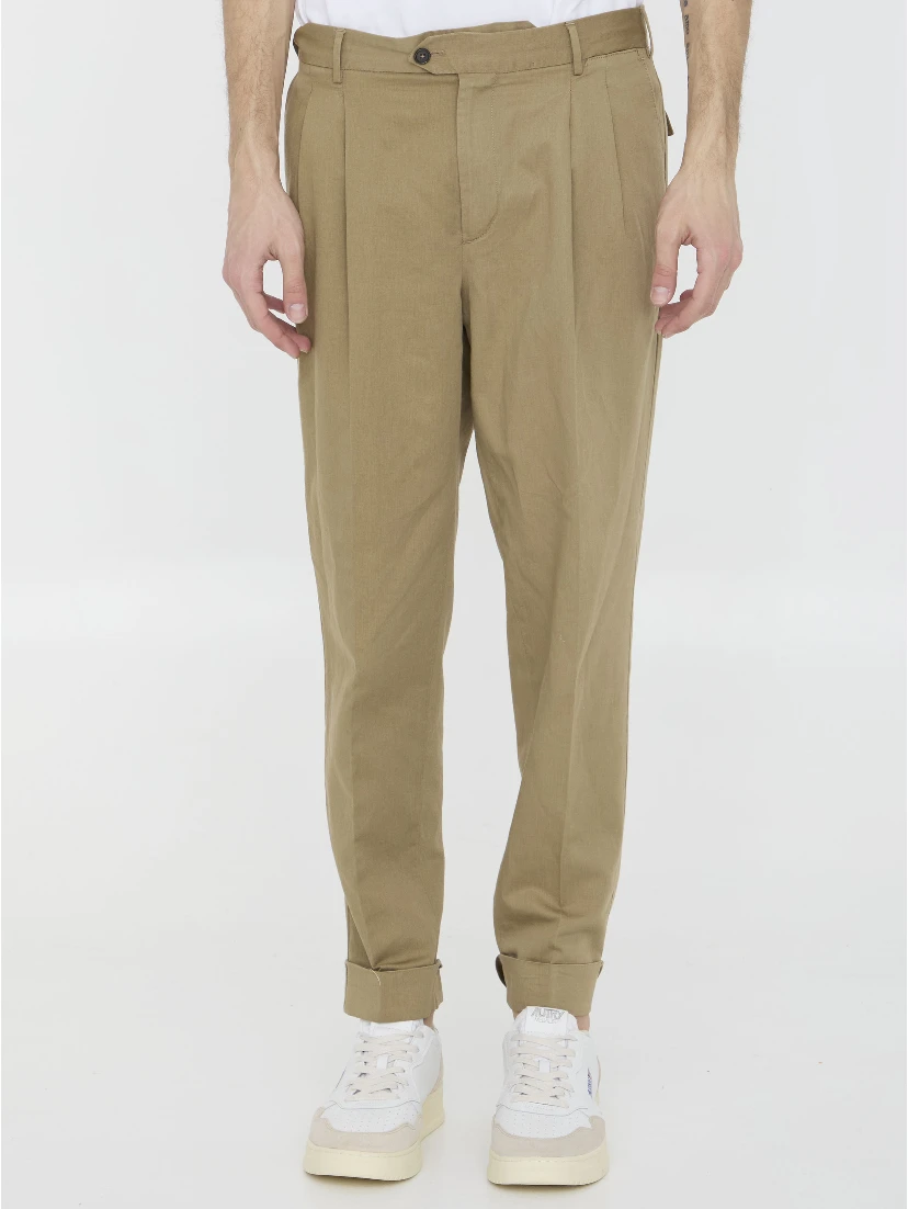 Cotton and linen trousers