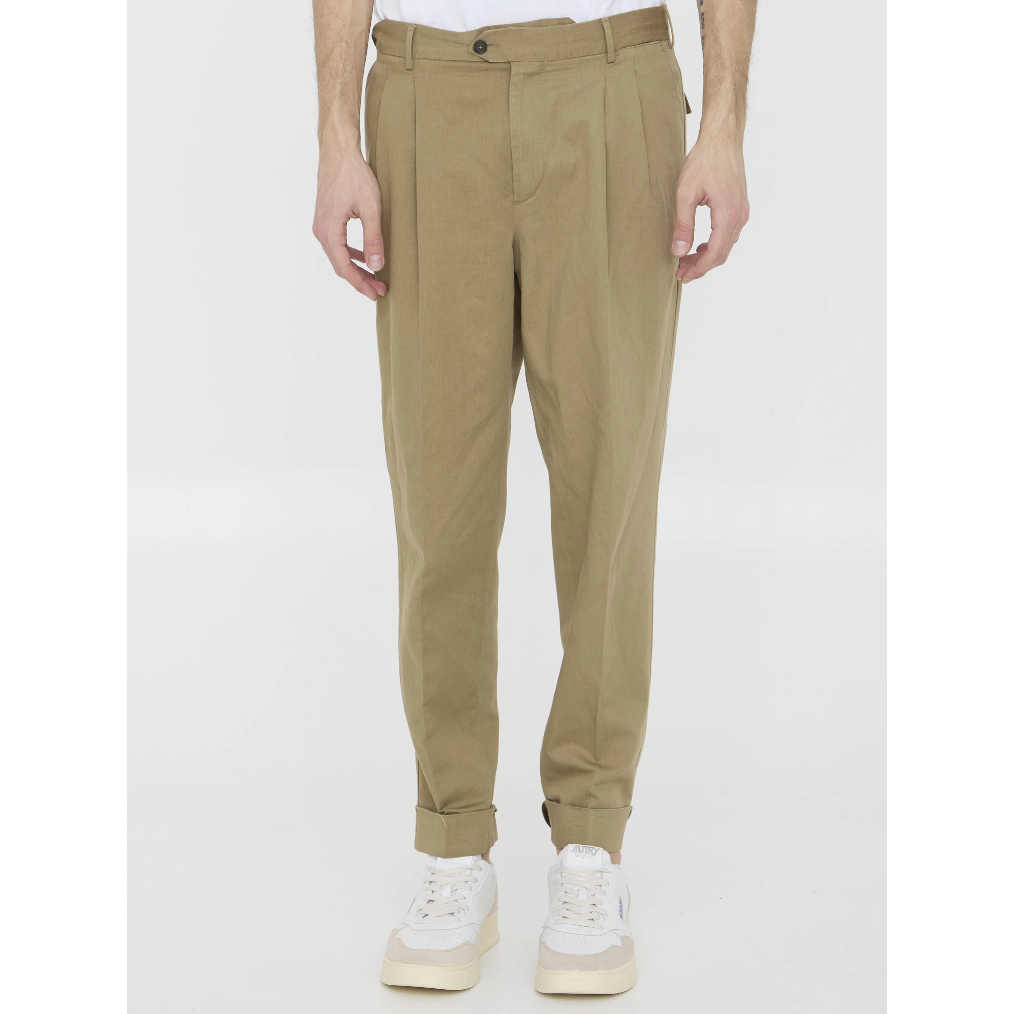 Cotton and linen trousers