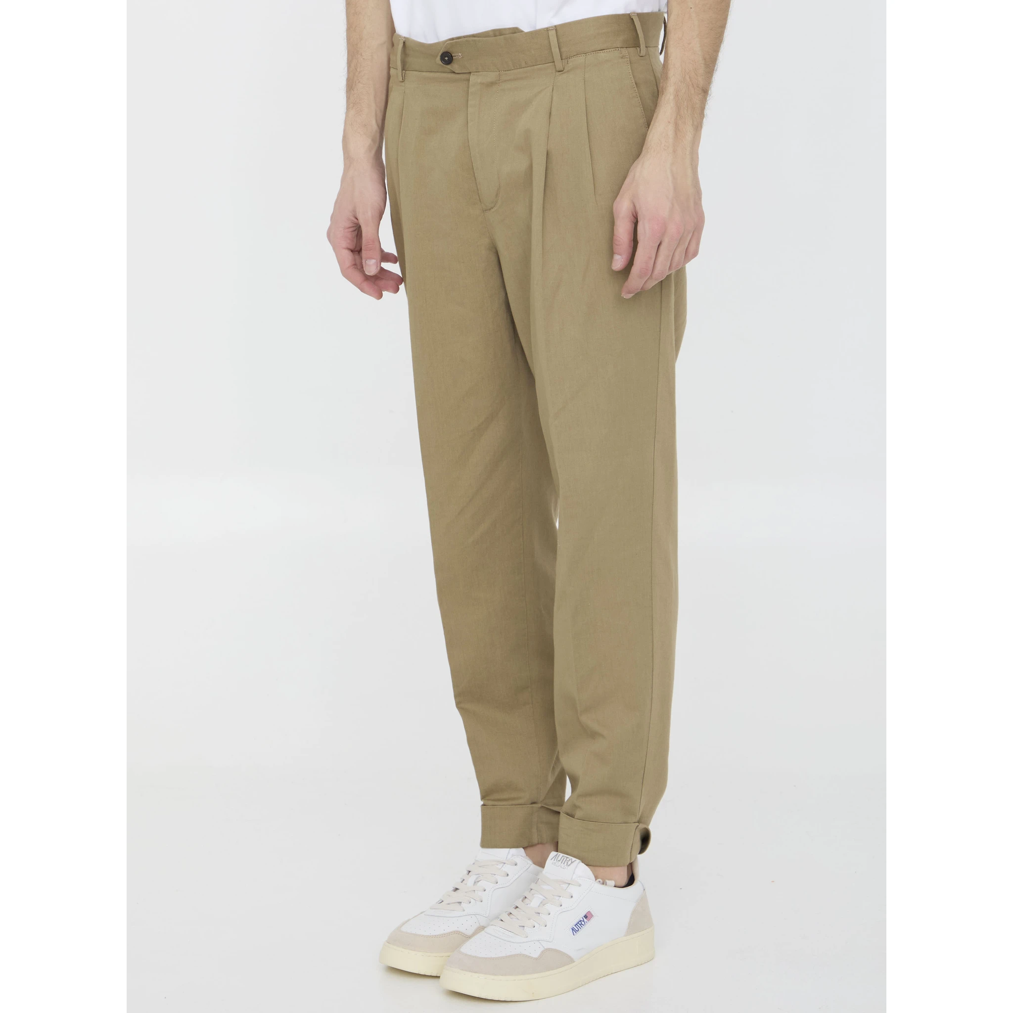 Cotton and linen trousers