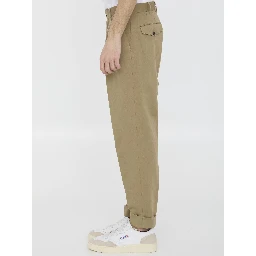 Cotton and linen trousers