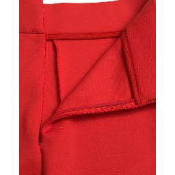 Red Nylon Stretch Slim Leggings Pants