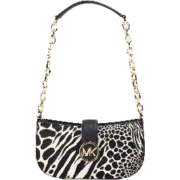 Carmen Small Black Haircalf Pouchette Shoulder Crossbody Bag