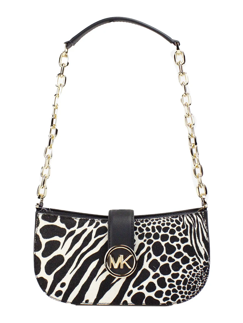 Carmen Small Black Haircalf Pouchette Shoulder Crossbody Bag