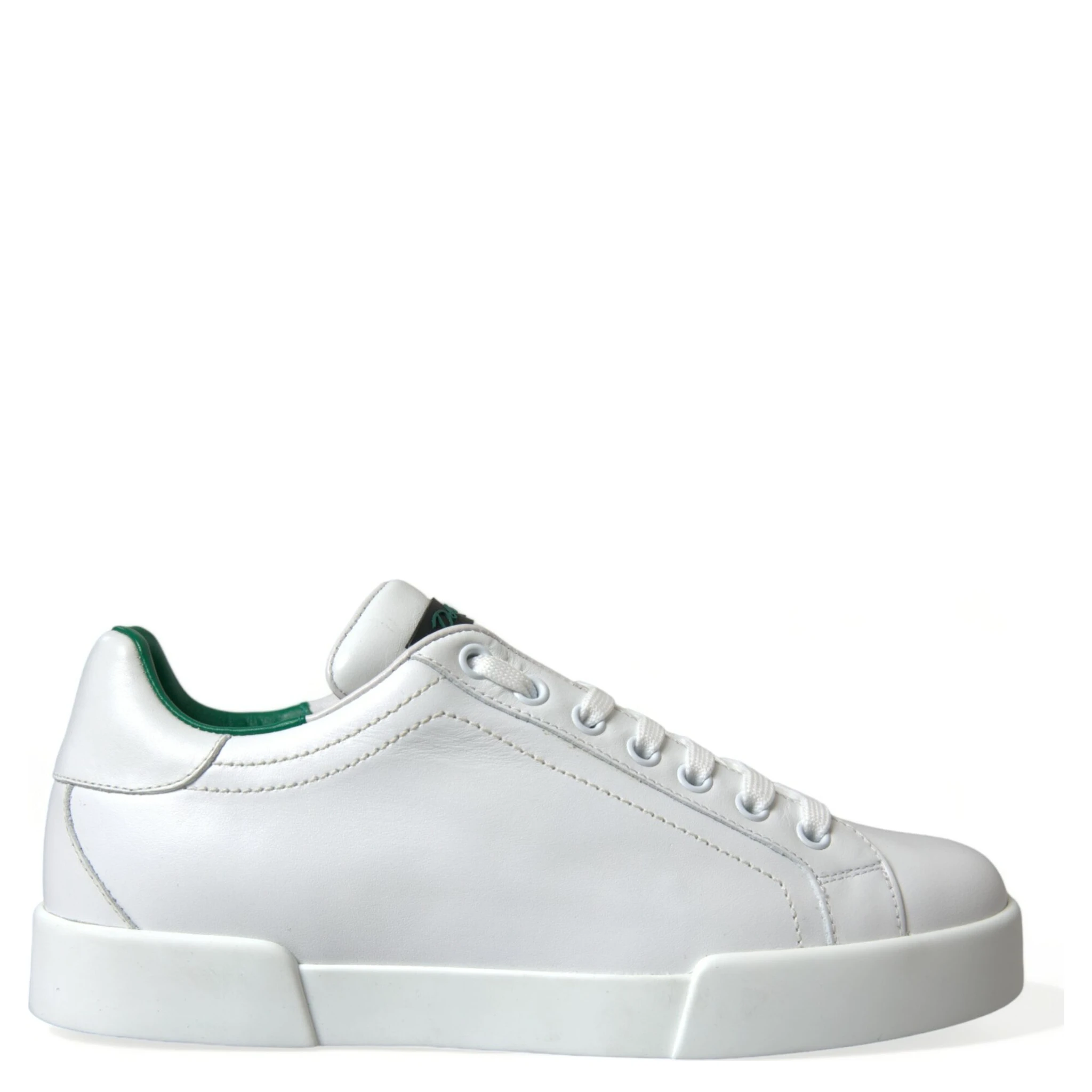 White Green Leather Portofino Sneakers Shoes