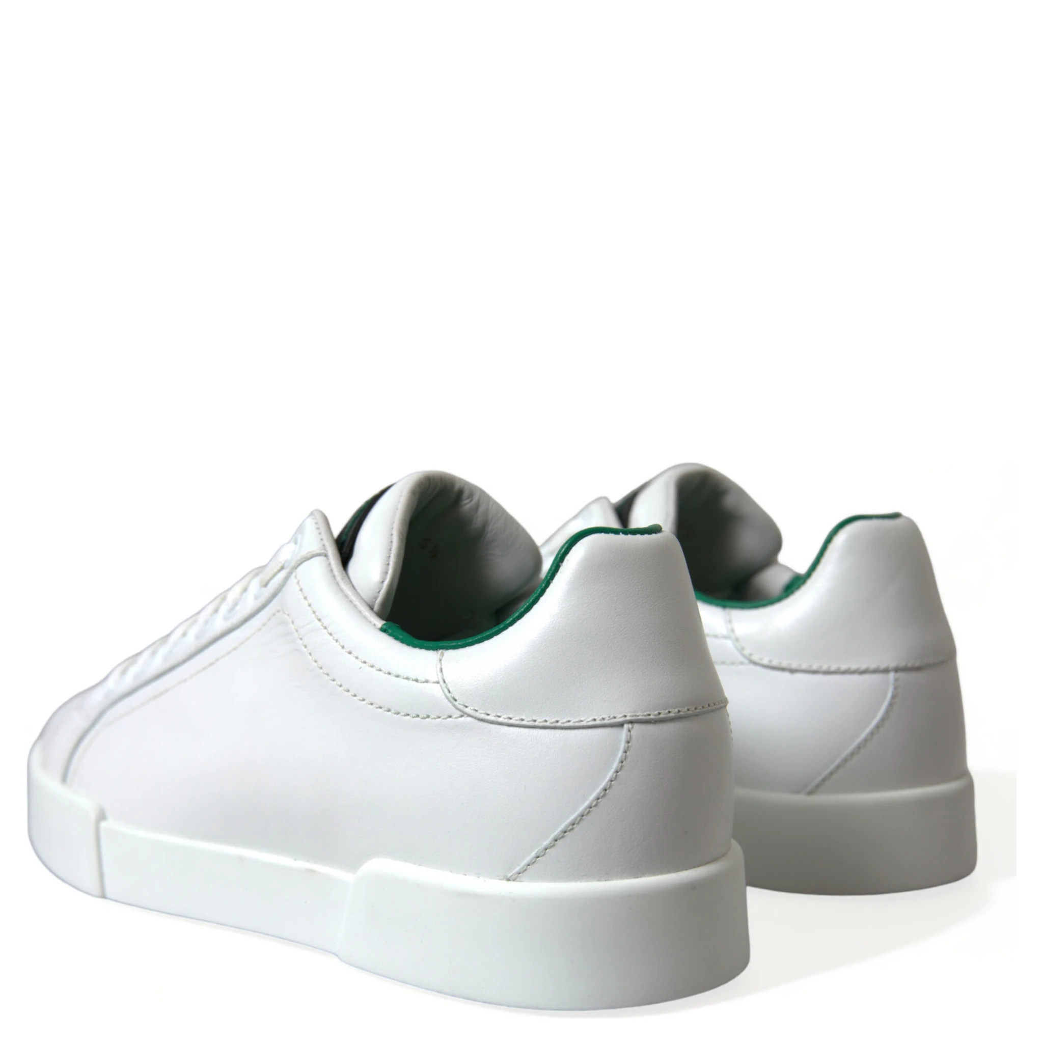 White Green Leather Portofino Sneakers Shoes