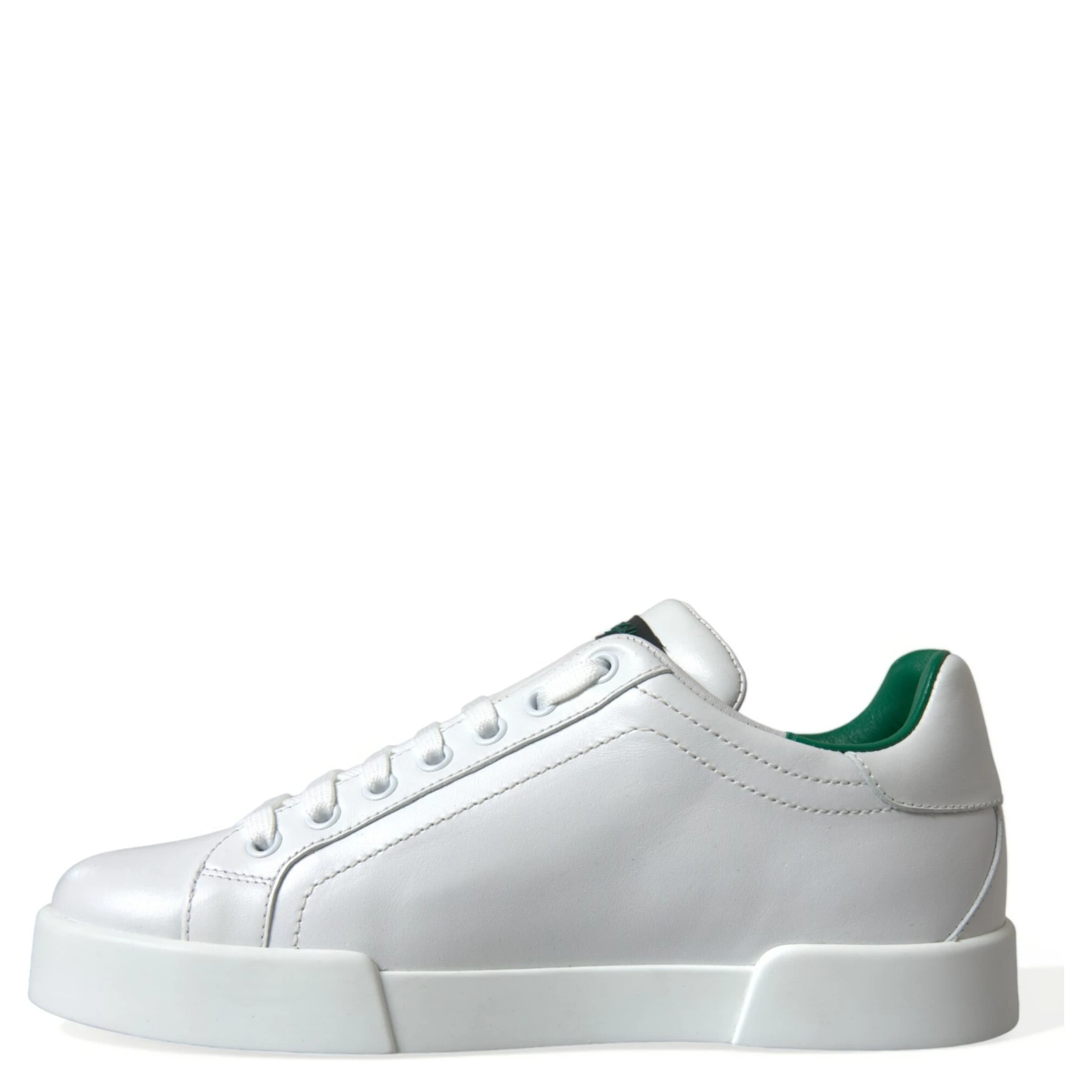 White Green Leather Portofino Sneakers Shoes