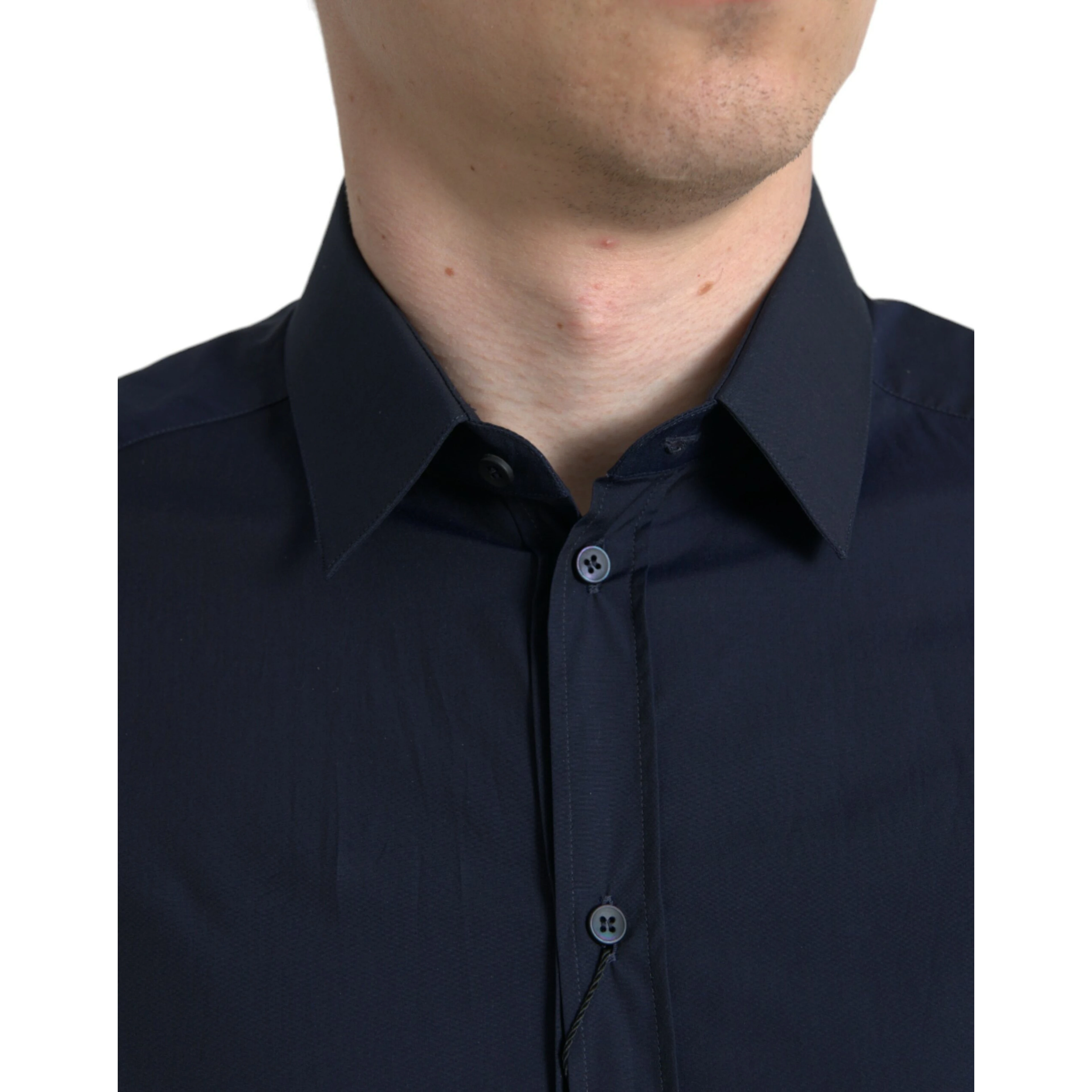 Navy Blue Slim Fit Formal GOLD Dress Shirt