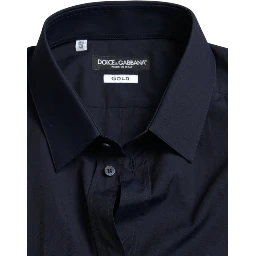 Navy Blue Slim Fit Formal GOLD Dress Shirt